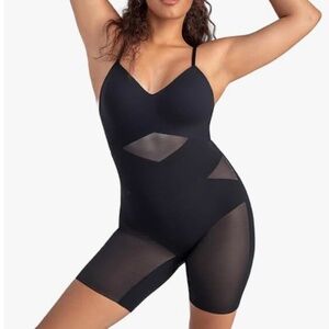 Honeylove Bodysuit Targeted Compression Mid-thigh Shapewear Sz XL in Runway